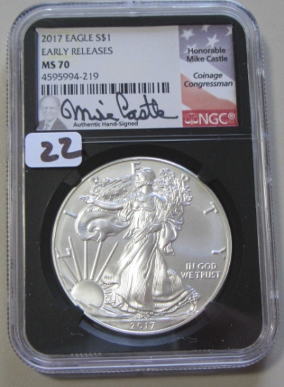 2017 EARLY RELEASE AUTOGRAPHED NGC MS 70 CASTLE