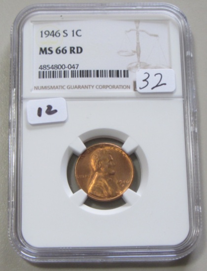 1946-S WHEAT CENT NGC MS 66 RD