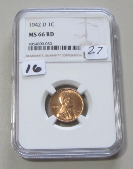 1942-D WHEAT CENT NGC MS 66 RED