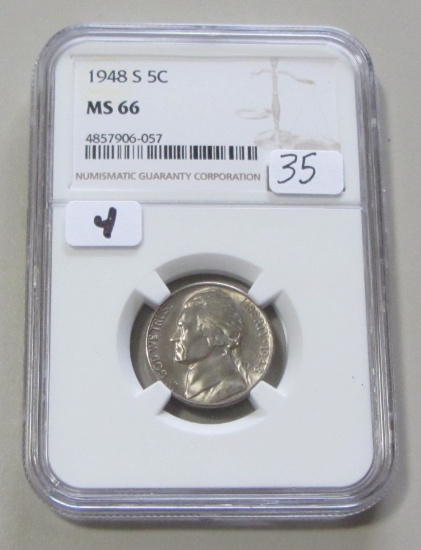 1948-S JEFFERSON NICKEL NGC MS 66 GEM