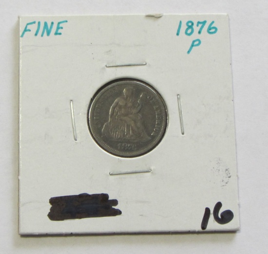 1876 SEATED DIME