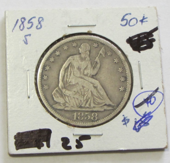 1858-S SEATED HALF