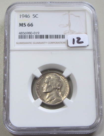 1946 JEFFERSON NICKEL NGC MS 66