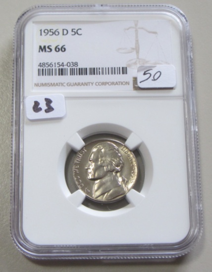 1956-D JEFFERSON NICKEL NGC MS 66