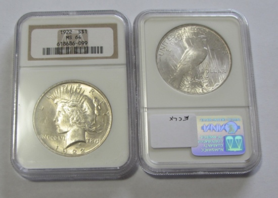 $1 1922 PEACE DOLLAR NGC MS 64