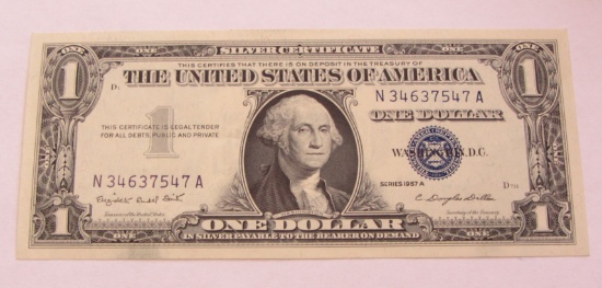 $1 UNCIRCULATED SILVER CERTIFICATE 1957-A