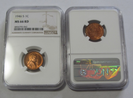 1946-S RED WHEAT CENT NGC MS 66