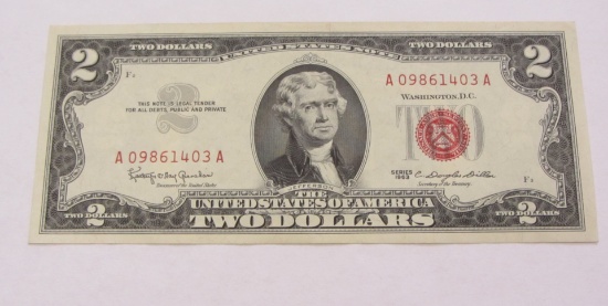 UNCIRCULATED $2 RED SEAL LEGAL TENDER 1963