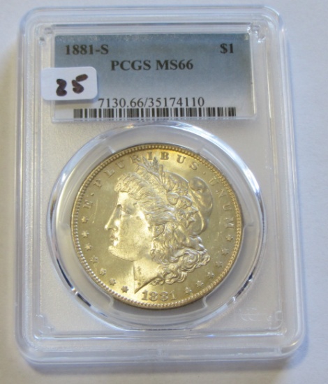$1 1881-S MORGAN PCGS MS 66