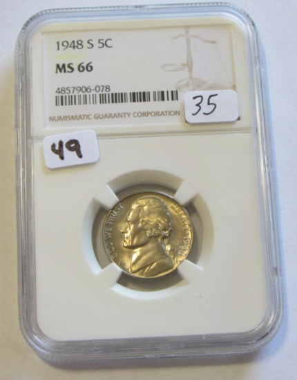 1948-S NICKEL NGC MS 66