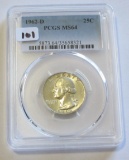 1962-D QUARTER PCGS 64