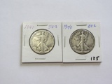 Lot of 2 - 1940 & 1941 Walking Liberty Half Dollar