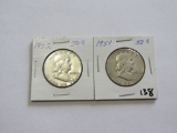 Lot of 2 - 1951 & 1952 Franklin Half Dollar