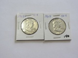 Lot of 2 - 1963 & 1963D Franklin Half Dollar