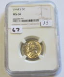 1948-S NICKEL NGC 66