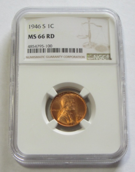 1946-S WHEAT CENT NGC GEM MS 66 RED