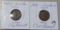 Lot of 2 - 1948 & 1964D Lincoln Cent Clip Plancet