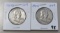 Lot of 2 - 1956 & 1957D Franklin Half Dollar