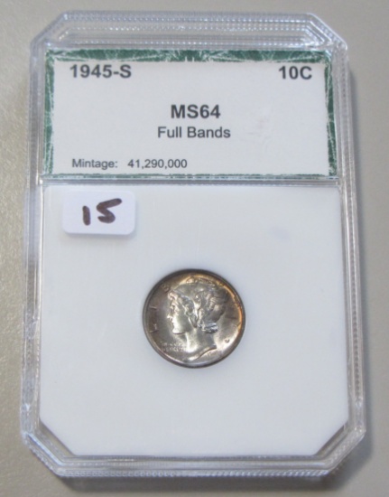 1945-S UNCIRCULATED FB MERCURY DIME