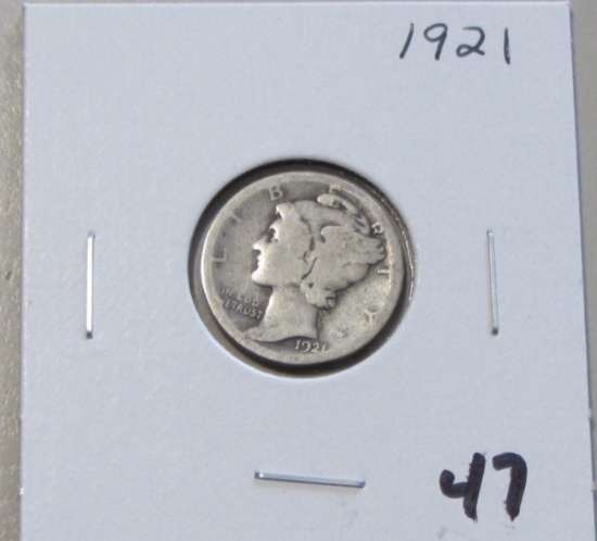 KEY 1921 MERCURY DIME