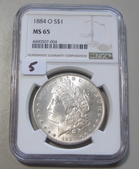 $1 1884-O MORGAN NGC GEM MS 65