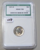 1951-S TONED ROOSEVELT DIME