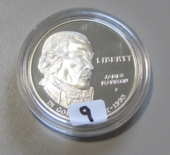 1993 $1 SILVER MADISON COMMEMORATIVE PROOF