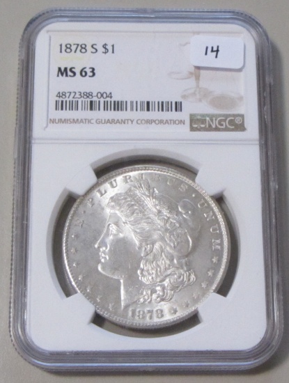 $1 1878-S MORGAN NGC 63