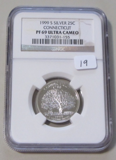1999-S SILVER QUARTER NGC PROOF 69