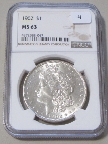 $1 1902 MORGAN NGC MS 63