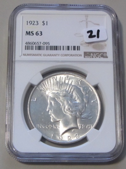 $1 1923 NGC MS 63 PEACE DOLLAR