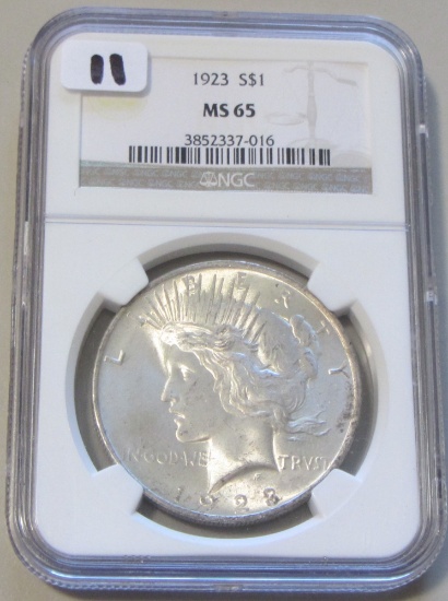 $1 1923 GEM PREACE NGC MS 65