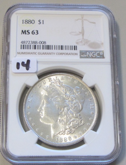 $1 1880 MORGAN NGC 63