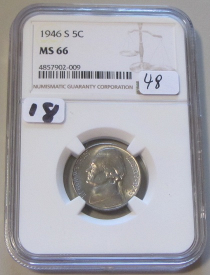 1946-S JEFFERSON NICKEL NGC 66