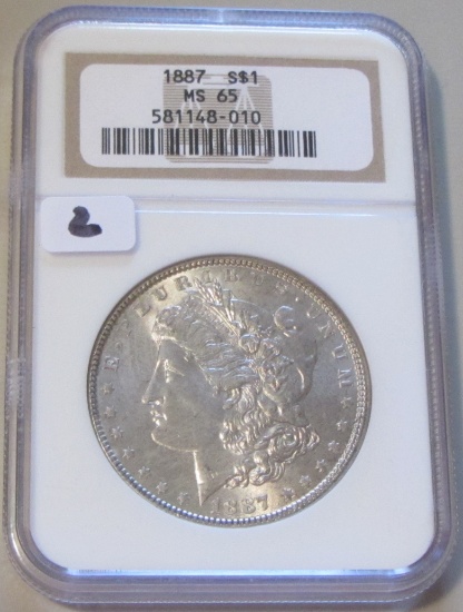 $1 1887 GEM MORGAN NGC MS 65