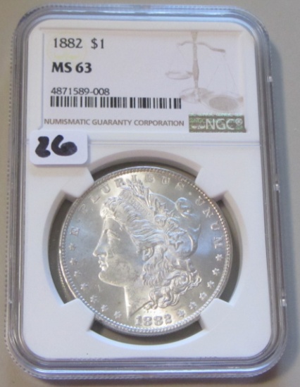 $1 1882 MORGAN NGC 63