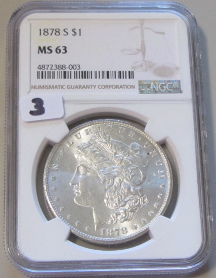 $1 1878-S MORGAN NGC 63