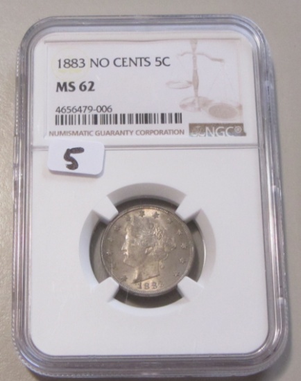 1883 NC LIBERTY NICKEL NGC MS 62