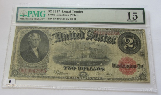 $2 1917 LEGAL TENDER PMG CHOICE 15