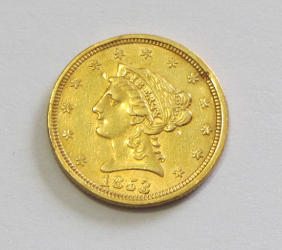 1853 $2.5 GOLD QUARTER EAGLE