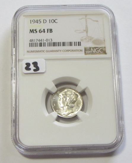 1945-D MERCURY DIME NGC 64 FB