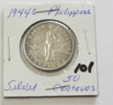 1944-S Philippines 50 Silver Centavos