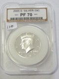 2005-S Silver Kennedy Half Dollar PF70