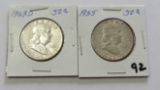 Lot of 2 - 1955 & 1963-D  Franklin Half Dollar