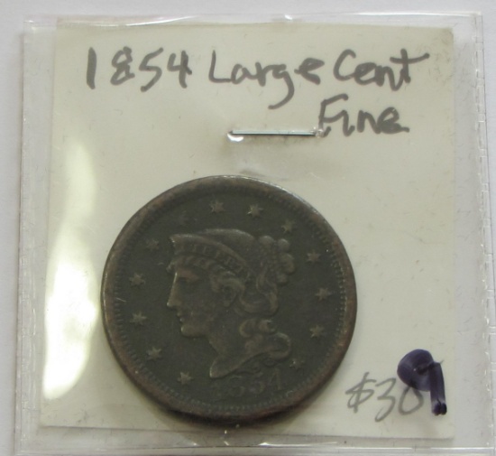 1854 LARGE CENT