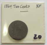 1864 2 CENT PIECE XF