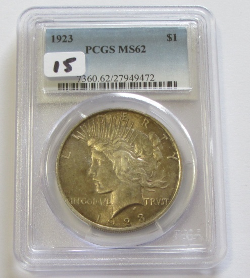 $1 1923 PEACE PCGS 62