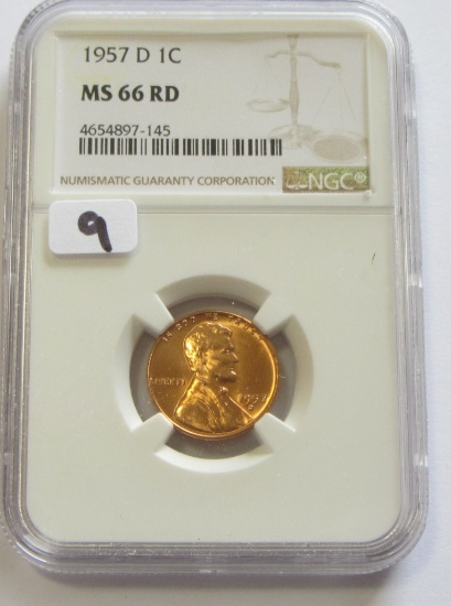 1957-D RED WHEAT CENT NGC 66