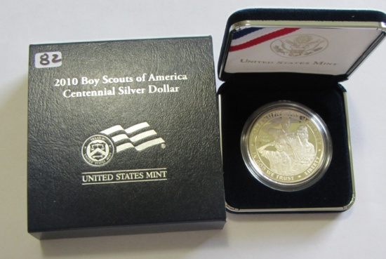 2010 Boy Scouts of America Centennial Silver Dollar Box/COA