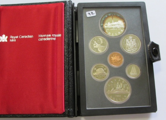 1984 CANADA OFFICIAL DOUBLE DOLLAR PROOF SET w/ SILVER TORONTO $1 ~Nice Ton